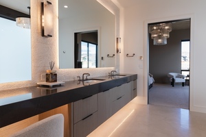 Meuble-lavabo sur mesure Vermonhouzz avec double vasque et grands tiroirs <span class=keywords><strong>de</strong></span> rangement pour <span class=keywords><strong>salle</strong></span> <span class=keywords><strong>de</strong></span> <span class=keywords><strong>bain</strong></span> d'hôtel et d'appartement <span class=keywords><strong>de</strong></span> luxe - Product Image 3