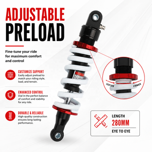 Amortisseur arrière 280 mm à cellules d'air pour suspension arrière de moto BSE <span class=keywords><strong>Kayo</strong></span> CRF KLX YZF TTR Pit Bike Dirt Bike - Product Image 3