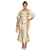 Nouvelle Collection Printemps-Été : Robe Sirène Puletasi Samoan Tribal Pua Kenikeni Élégante pour Femme avec Manches Pétales Superposées