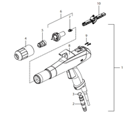 Pistolet de peinture en poudre cascade haute tension Pem-X1 99kv avec substrat plastique