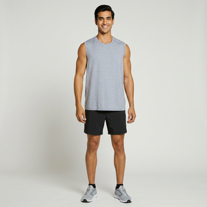 Camiseta Deportiva Informal para Hombre, 100% Algodón, 170 g/m², Dobladillo Curvo, Ajuste Muscular, Ropa de Entrenamiento - Product Image 1