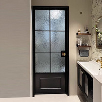 Porte vintage de style français pour toilettes, porte française, porte en aluminium, porte coulissante en verre aluminium, porte de toilettes