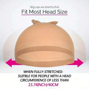 핫세일 2개입/팩 가발용 헤어넷 맞춤형 통기성 스타킹 나일론 캡 맞춤형 신축성 레이스 가발 캡 - Product Image 4