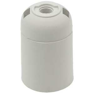 Portalámparas E27 de Plástico Blanco con Base de Rosca para Fijación de Bombillas - Product Image 1