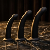 SEXBAY Dildo de Silicona Suave Ecológico de Alta Calidad con Correa Grande, Base Curva con Succión, 100% Impermeable, Juguete Sexual Negro para Mujeres