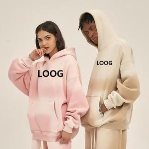 Sudadera con Capucha Extra Grande Unisex Loog, Color Sólido, Estampado Frontal, Corte Casual, Largo Regular, Algodón French Terry, Ropa de Otoño - Product Image 1