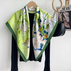 女式条纹大柔软围巾印花油画艺术气质披肩夏季护颈装饰头巾 - Product Image 6