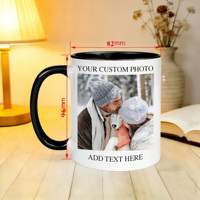 Mug de voyage personnalisé en céramique de porcelaine fine, 350 ml, avec anse blanche, large ouverture, compatible micro-ondes et lave-vaisselle, sublimation de logo personnalisé