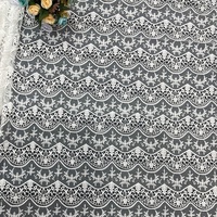 Tissu en maille jacquard en polyester de qualité supérieure, dentelle française de luxe pour la décoration intérieure