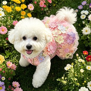 Hot Sale Cute Puppy <b>Dog</b> Spring Floral Fabric Vest <b>Dresses</b> Skirt Summer Clothing - Product Image 2
