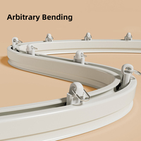 Rail de rideau flexible en alliage d'aluminium, rail silencieux pliable pour montage mural ou au plafond, idéal pour baie vitrée, système de camping-car et caravane