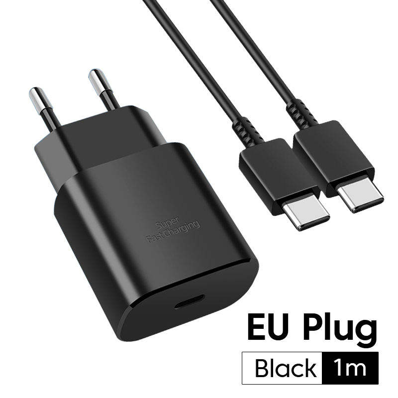 EU plug Adapter+Cable Black