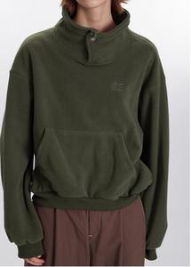 Pull-over unisexe oversize en coton épais de haute qualité (500 g/m²) avec logo brodé personnalisé, fermeture éclair et capuche amovible, coupe carrée, collection automne - Product Image 2