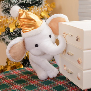 Elefante <span class=keywords><strong>de</strong></span> peluche rosa/gris personalizado, juguete <span class=keywords><strong>de</strong></span> animales <span class=keywords><strong>de</strong></span> peluche, sombrero <span class=keywords><strong>de</strong></span> Navidad bordado, relleno <span class=keywords><strong>de</strong></span> algodón PP, alivio del estrés, regalo <span class=keywords><strong>de</strong></span> Navidad - Product Image 3