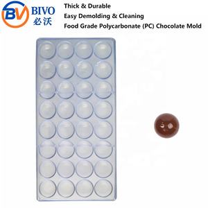 Molde de Policarbonato para Bombones Mini Semiesféricos, Directo de Fábrica, con Logotipo Personalizado, Forma Redonda Profunda para Chocolate - Product Image 1