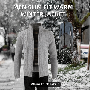 Veste d'hiver pour homme, coupe slim, décontractée, réversible, fermeture éclair, épaisse et chaude - Product Image 2