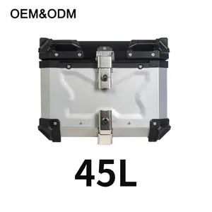 45L X Design Silver Tail Boxes Custom Large Capacity Aluminum Motorcycle Top Case Top Box For Motorcycle