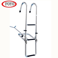 Escalera Retráctil Plegable de Acero Inoxidable de Grado Marino FOYO para Acceso a Barcos, Yates y Embarcaciones de Pesca