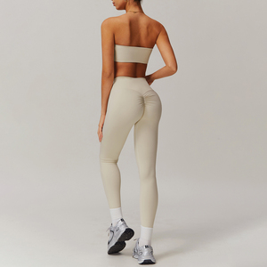 YIYI Completo Estivo da Donna con Top Avvolgente e <span class=keywords><strong>Leggings</strong></span> Modellanti, Set Sportivo con Effetto Push-Up per Palestra - Product Image 3