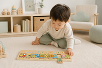 Jeu de puzzle en bois d'animaux pour l'éveil précoce, jeu d'association éducatif pour enfants, jouet d'apprentissage préscolaire Montessori en gros