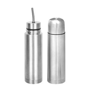 Termo de Acero Inoxidable 3 en 1 de 750 ml, Taza <span class=keywords><strong>Mate</strong></span> con Bombilla, Botella de Agua con Aislamiento Térmico de 12 a 24 Horas, Infusor de Té - Product Image 2