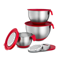 Ensemble de 5 bols mélangeurs en acier inoxydable SUS304 du fabricant chinois pour le stockage peu encombrant des bols gigognes pour la cuisson au four