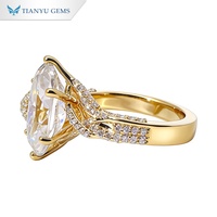 Bague en moissanite ovale taille brillant 5 carats Tianyu Gems, en or jaune 10k 14k 18k, alliances de mariage et bagues de fiançailles personnalisées pour femmes