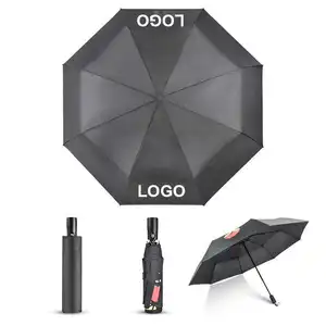 Guarda-chuva dobrável UV portátil à prova de vento com logotipo promocional barato personalizado White Rain 3
