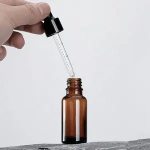 Magazzino 50ml 30ml 20ml 10ml vetro ambrato bottiglia di vetro contagocce olio essenziale bottiglia con contagocce