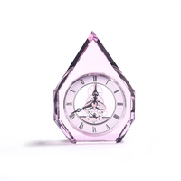 Fabriqué à la main De Coupe De Diamant Quartz Horloge De Bureau En Cristal De Souvenir De Mariage