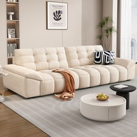 Canapé convertible en tissu chenille en forme de U, trois places, style moderne et simple, couleur crème, design mobile pour appartement