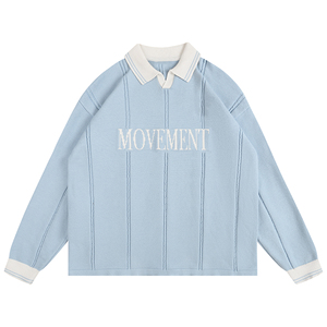 Custom Men's Polo Collar Spring and Autumn Long Sleeve <strong>Knitted</strong> <strong>Sweater</strong> Jacquard Letter Polo Neck <strong>Knitted</strong> <strong>Sweater</strong> for Men - Product Image 1