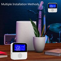 Thermomètre hygromètre WiFi Sonde étanche Écran LCD rétro-éclairé Moniteur de température intérieure pour la maison Alarme d'étalonnage pour animaux domestiques
