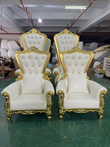 Fauteuil Trône de Luxe Royal avec Accoudoirs et Dossier Haut, Idéal pour Mariages, Banquets et Événements, Style Icône, pour Salon - Product Image 6