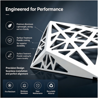 Panneau de plafond en aluminium découpé au laser 3D stéréo, revêtement métallique perforé géométrique pour grand projet d'aménagement intérieur de bâtiment commercial