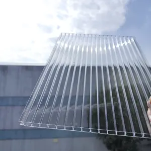 Feuille de toit en plastique creux en polycarbonate transparent, 4mm 6mm 8mm 10mm 12mm, livraison gratuite