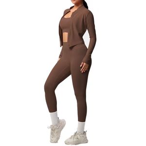 Conjuntos de Yoga para Mujer, Diseño Sólido, Transpirables, Cintura Elástica, 2 Piezas, Buena Calidad, Entrega Rápida, Nuevo Diseño - Product Image 2