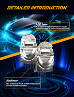 Yutai YT-92 Nouvelle lentille de phare LED modifiée de haute qualité 30W pour VEZEL 12V/24V 11000 LM 5800K Remplacement de lentille d'origine 1 an