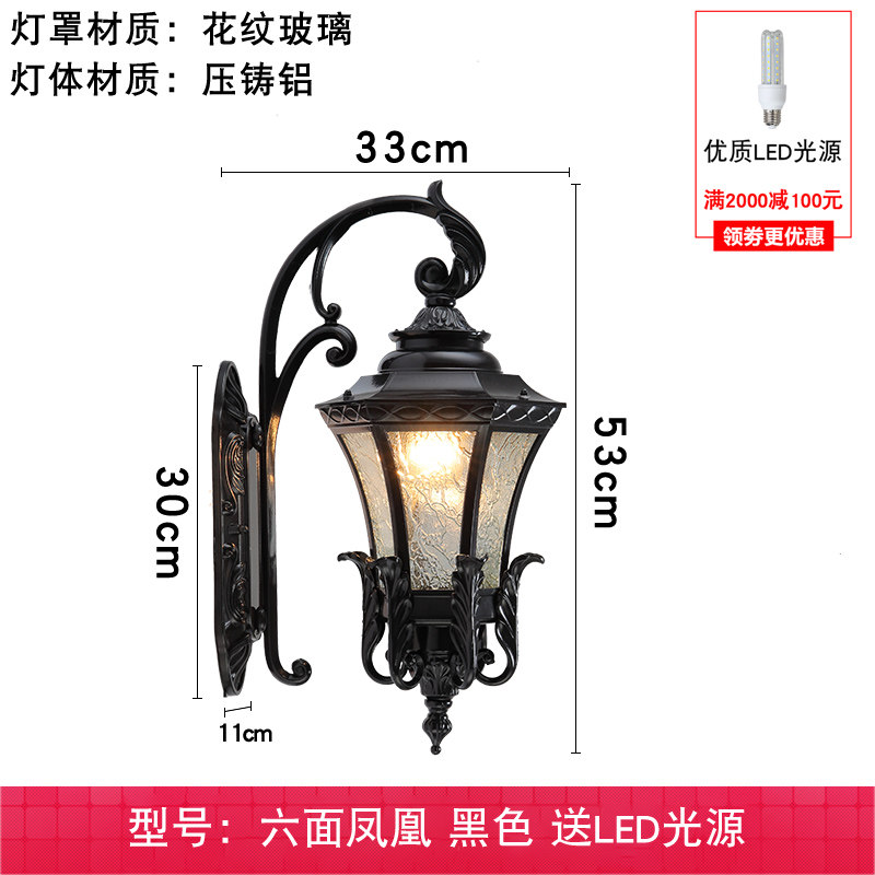 Lumière chaude à LED noire phénix à six côtés