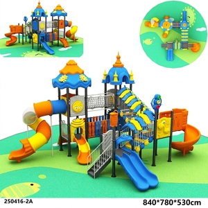 Nuevo Conjunto de Toboganes de Plástico para Niños, Diseño de Castillo Ecológico, Solución Integral de Lujo 2026, Parque Infantil Exterior Grande - Product Image 4