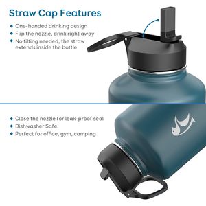 2.22 \ "diametro BPA-Free isolante Flip Top accessori per bottiglie d'acqua da 32oz-128oz coperchio in paglia 2 cannucce 1 pennello per esterno
