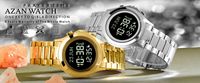 Montre de prière musulmane de luxe unisexe en acier inoxydable avec rappel de l'heure Adhan Azan, chronomètre, cadeau islamique OEM