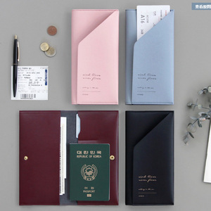 Korean PU leather <b>passport</b> holder, anti-RFID business travel document holder, fresh and stylish long <b>wallet</b>/<b>passport</b> holder - Product Image 1
