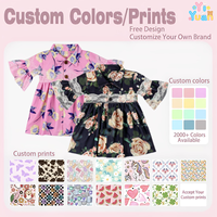 Abrigo de Otoño/Invierno para Niñas Pequeñas, Diseño Floral Personalizado OEM ODM, Cuello de Abrigo, Mangas con Volantes, Botones, Ropa de Boutique