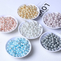 Manik-manik Mutiara Imitasi Austria Putih 4mm-12MM, Mutiara Kaca Bulat Lepas dengan Lubang untuk DIY Kalung Gelang