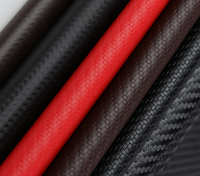 PVC-Kunstleder mit Kohlefaserprägung, Maßgefertigt für Automobil- und Möbelpolsterung, 50 M/Rolle, Elastisch, Dekorativ für Taschen