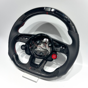 Volant personnalisé en fibre de carbone noire avec deux boutons pour <span class=keywords><strong>Audi</strong></span> Série Berline A3 A4 A5 S3 S4 S5 <span class=keywords><strong>RS3</strong></span> RS4 RS5, design sport en forme de D - Product Image 4