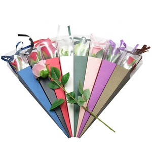 Hộp Hoa Hồng Đơn Làm Theo Yêu Cầu Bán Chạy Giá Rẻ Không Có Logo Hộp Hoa Thân Dài Đóng Gói Với Cửa Sổ Trong Suốt - Product Image 1