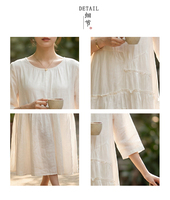 Robe d'été en gros pour femmes, mi-longue, à manches courtes, ample, décontractée, en Lyocell, élégante et décontractée