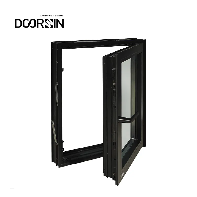 Australian Standard Hurricane Impact Thermal Break Modern House Balcony Narrow Frame Tempered Glass Aluminum Casement Windows